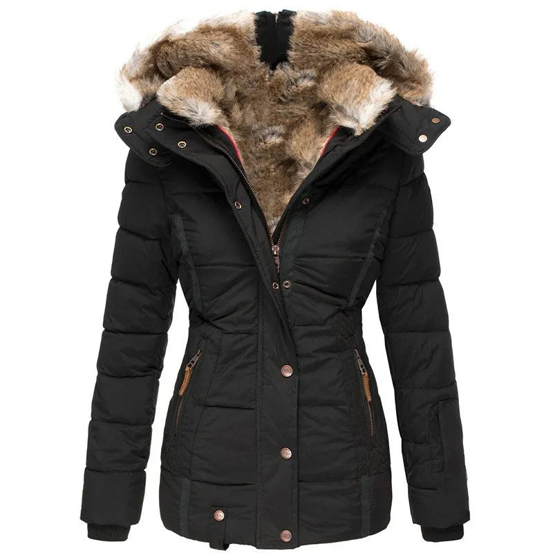 Veste d’hiver Vivianne femme – manteau élégant à col amovible