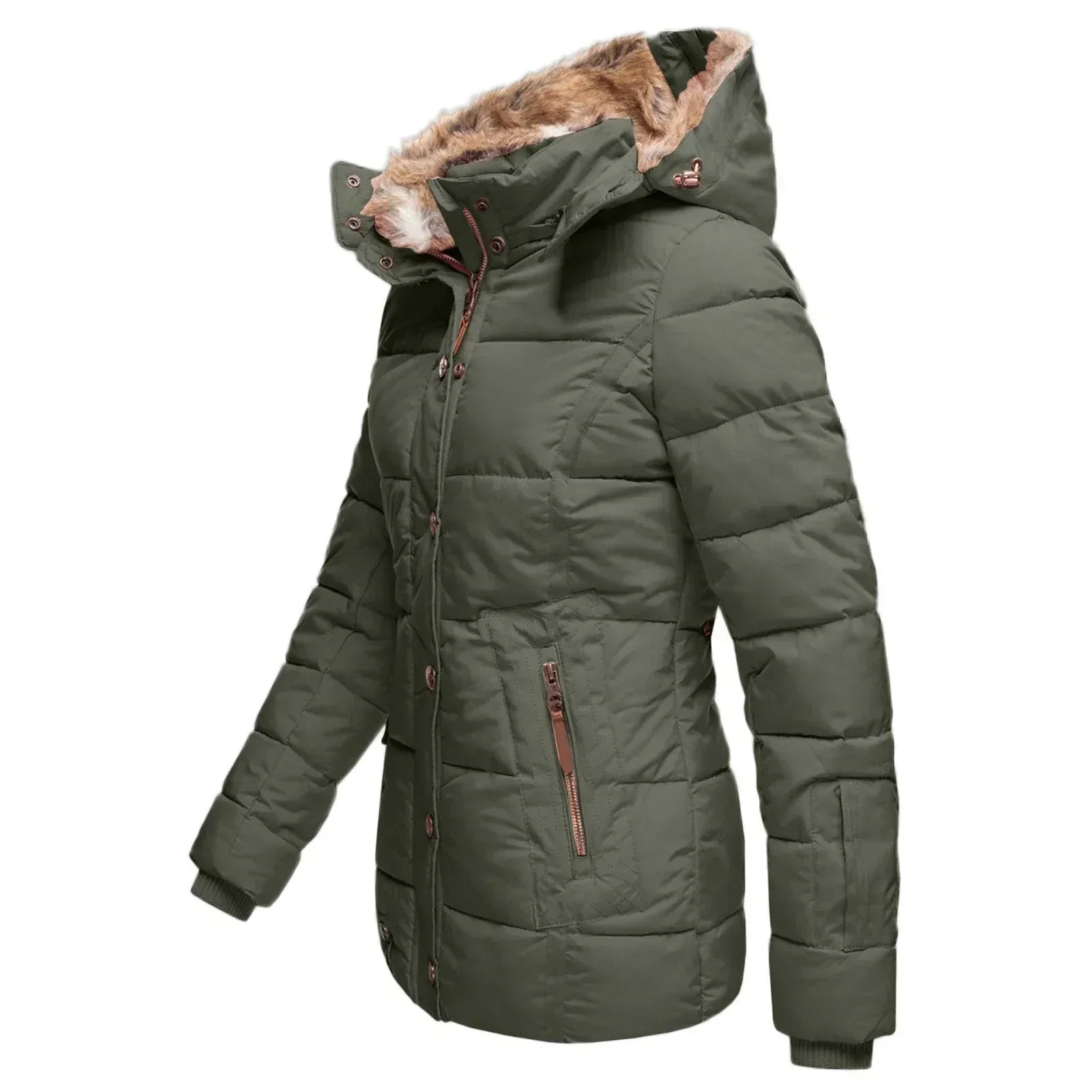 Veste d’hiver Vivianne femme – manteau élégant à col amovible