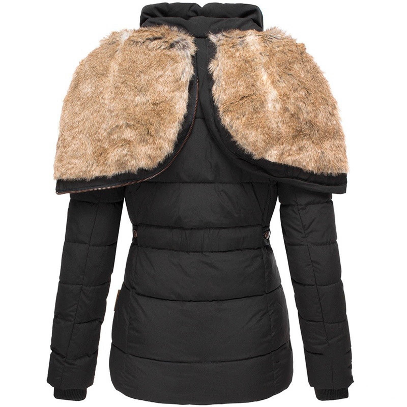 Veste d’hiver Vivianne femme – manteau élégant à col amovible