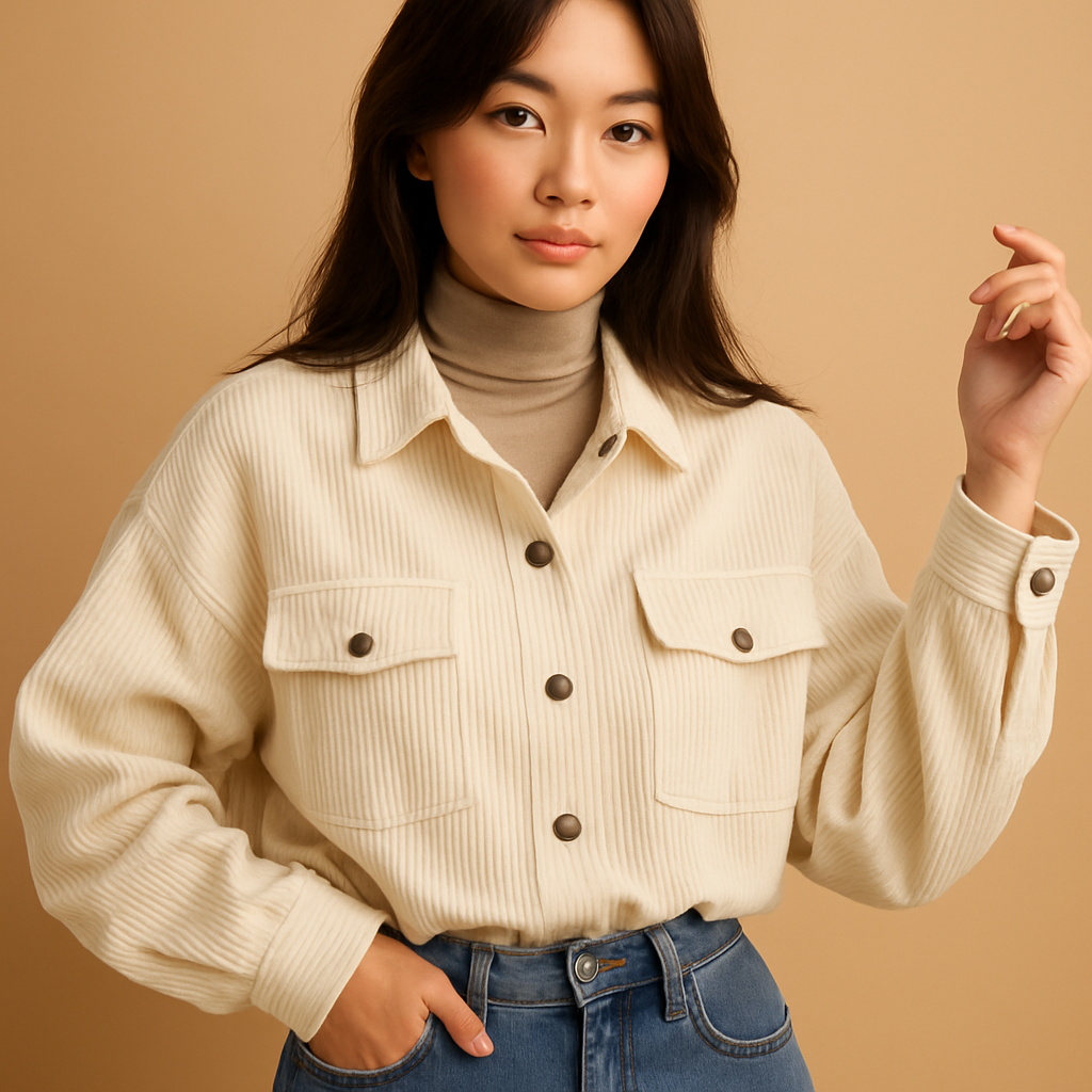 Veste d’été femme Jinte en velours côtelé – Légère et respirante
