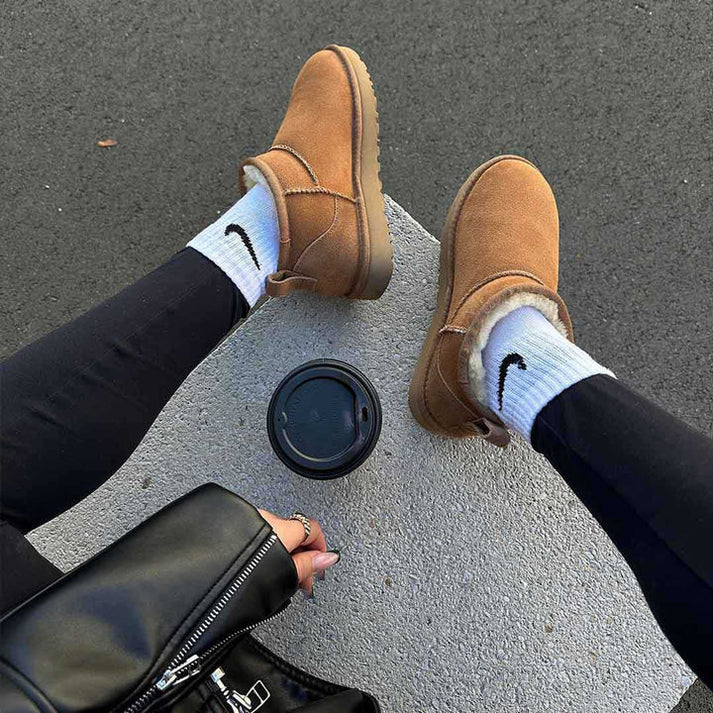 Bottines Femme DORA – Mini Boots Chaudes à Doublure & Semelle Antidérapante