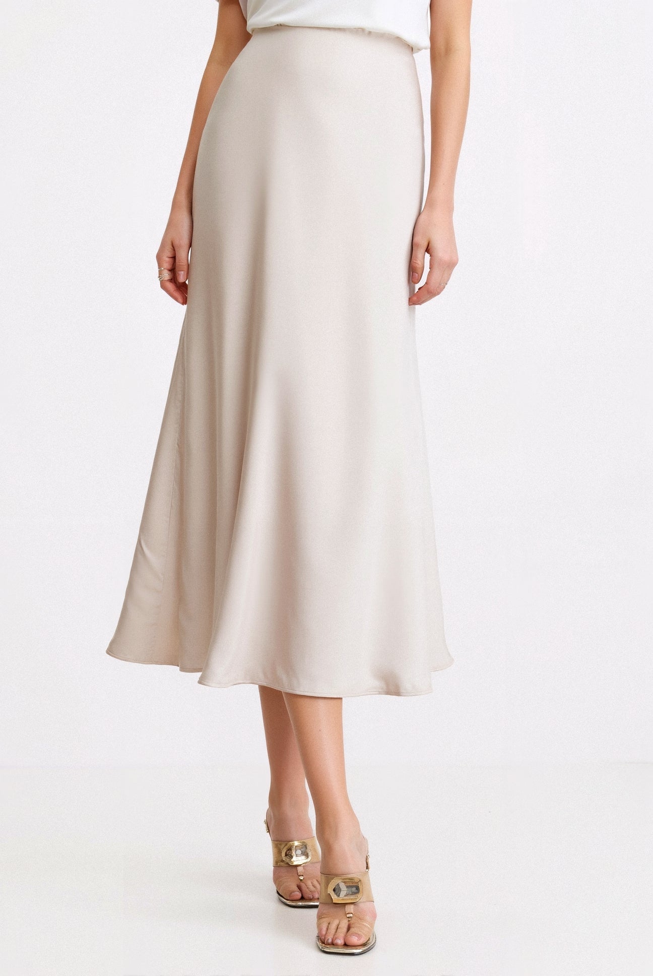 Jupe Louise femme taille haute à drapé élégant — style minimaliste
