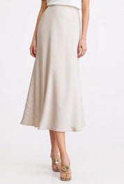 Jupe Louise femme taille haute à drapé élégant — style minimaliste
