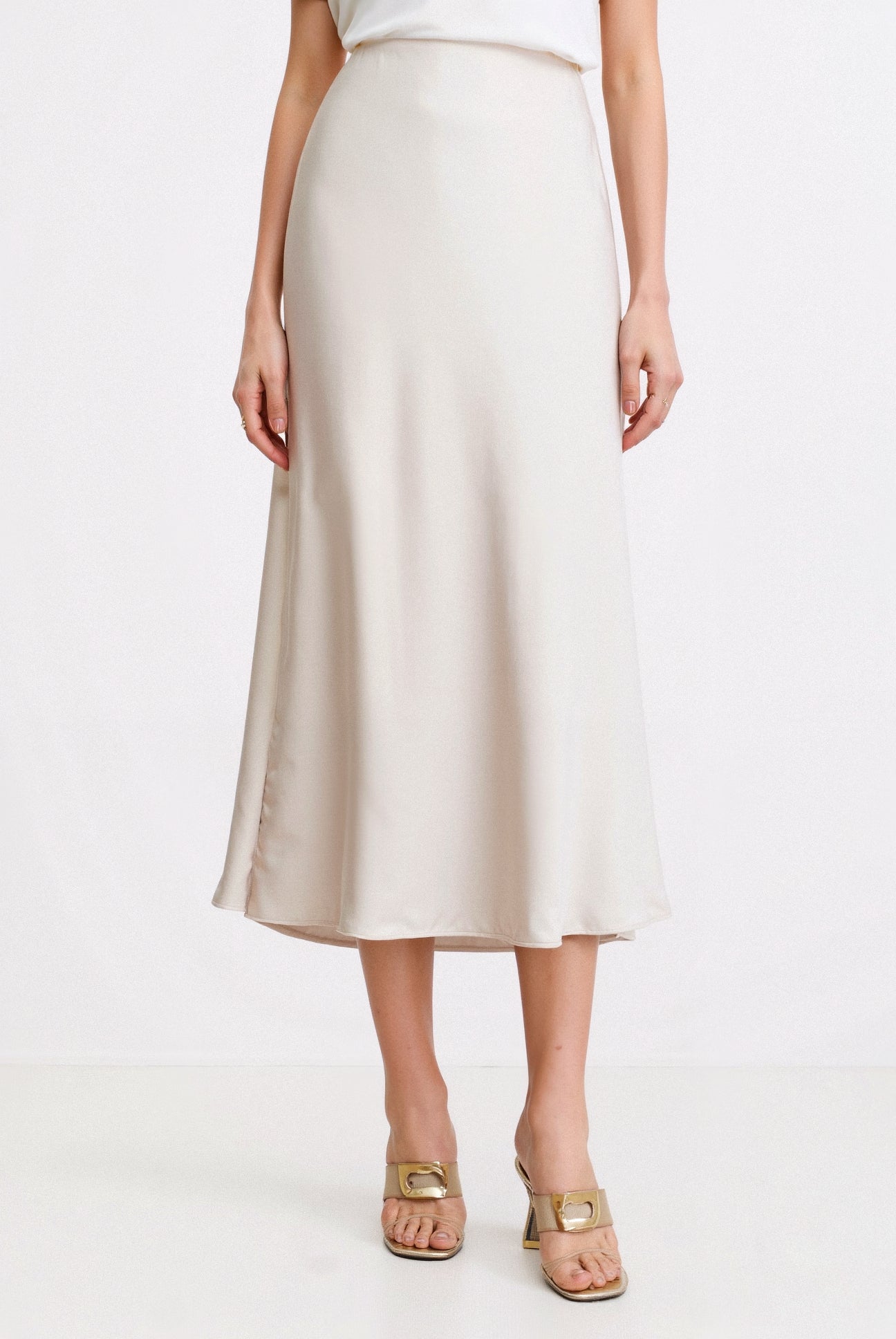 Jupe Louise femme taille haute à drapé élégant — style minimaliste