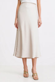Jupe Louise femme taille haute à drapé élégant — style minimaliste