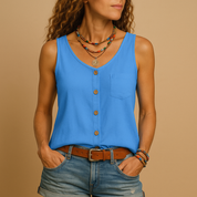 Top Yara femme – débardeur d’été à col V & coupe ample légère