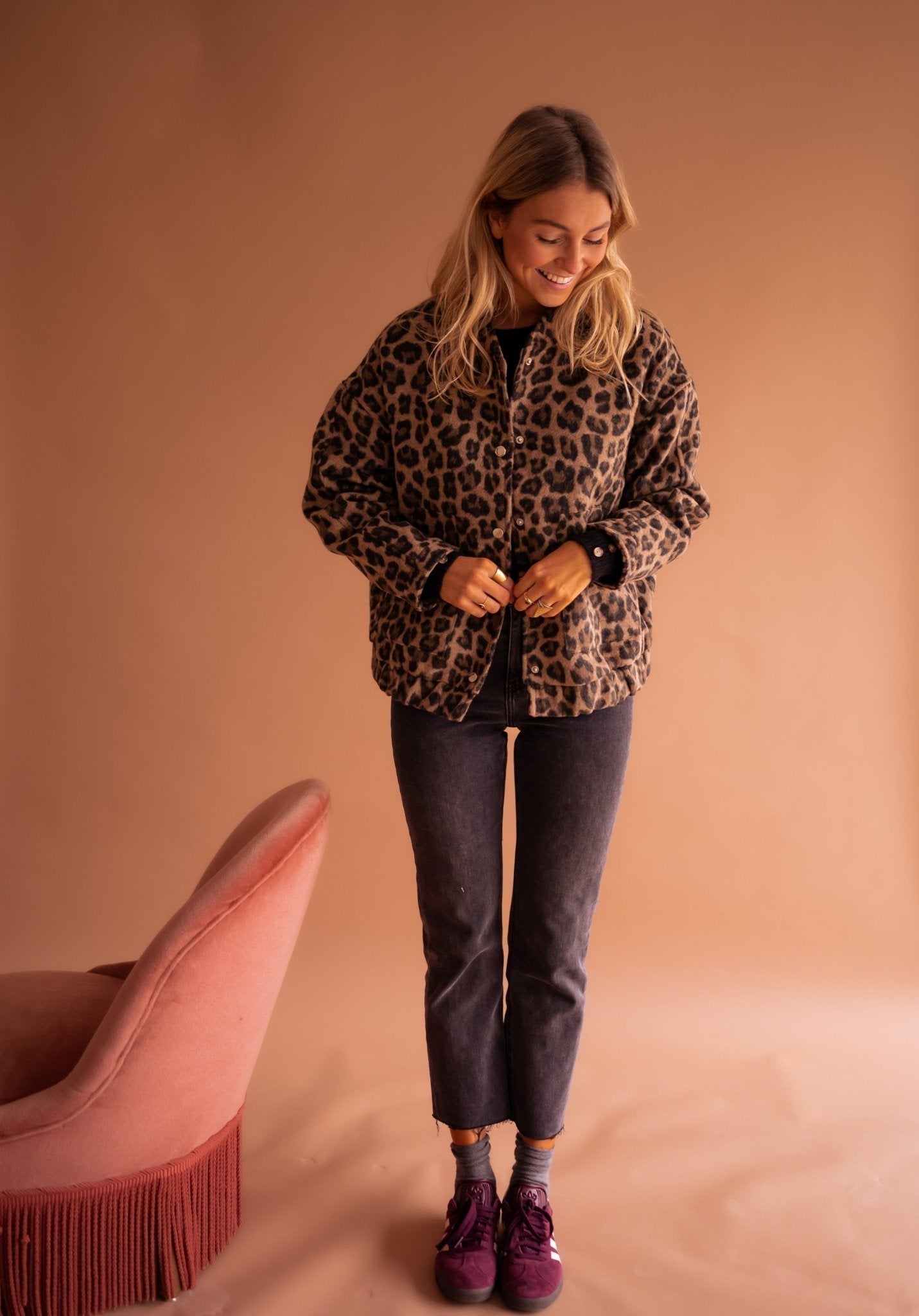 Veste femme imprimé animal – tendance, doublée chaude & coupe décontractée