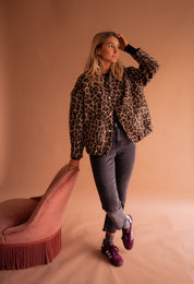 Veste femme imprimé animal – tendance, doublée chaude & coupe décontractée