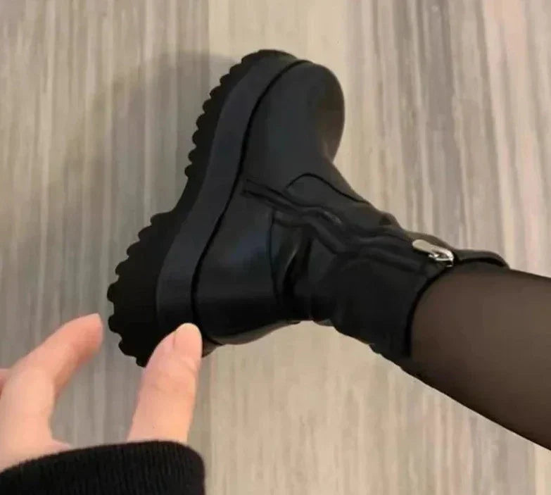 Bottines Chelsea femme Liora – plateforme vegan cuir & doublure chaude