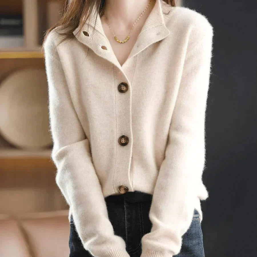 Gilet femme en maille – Cardigan chaud avec fermeture boutonnée