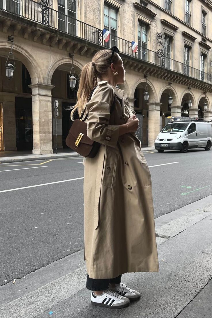 Trench Femme MARLEEN – Manteau Long Élégant avec Ceinture & Coupe Classique