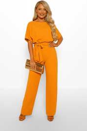 Combinaison femme Elva avec ceinture à nouer — élégante tenue de jour & de soirée