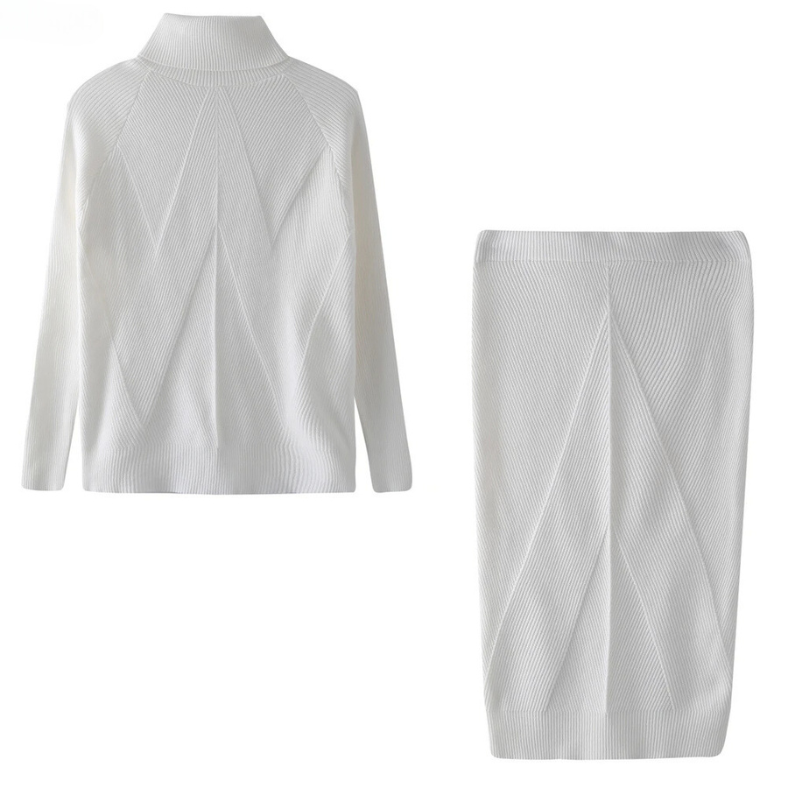 Leona | Ensemble Femme en Maille – Col Roulé & Pantalon Chic, Doux & Confortable
