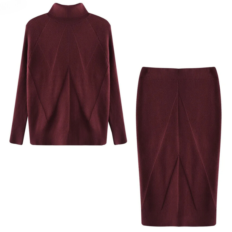 Leona | Ensemble Femme en Maille – Col Roulé & Pantalon Chic, Doux & Confortable