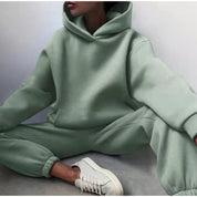 Ensemble jogging oversize taille haute – Hoodie + pantalon doux & tendance