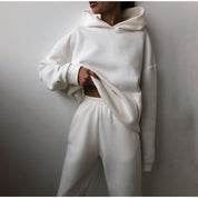 Ensemble jogging oversize taille haute – Hoodie + pantalon doux & tendance