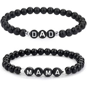 Bracelet Pip perles noires à lettres – bijou personnalisé fête des Mères