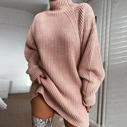 Pull long Lilia oversize col montant & manches extra-longues hiver cosy