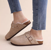 Mules d’hiver Arctic UrbanClassic femme – suède & fourrure teddy