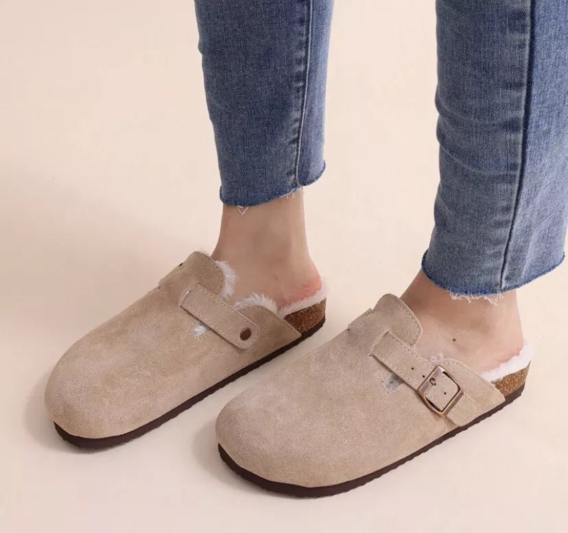 Mules d’hiver Arctic UrbanClassic femme – suède & fourrure teddy