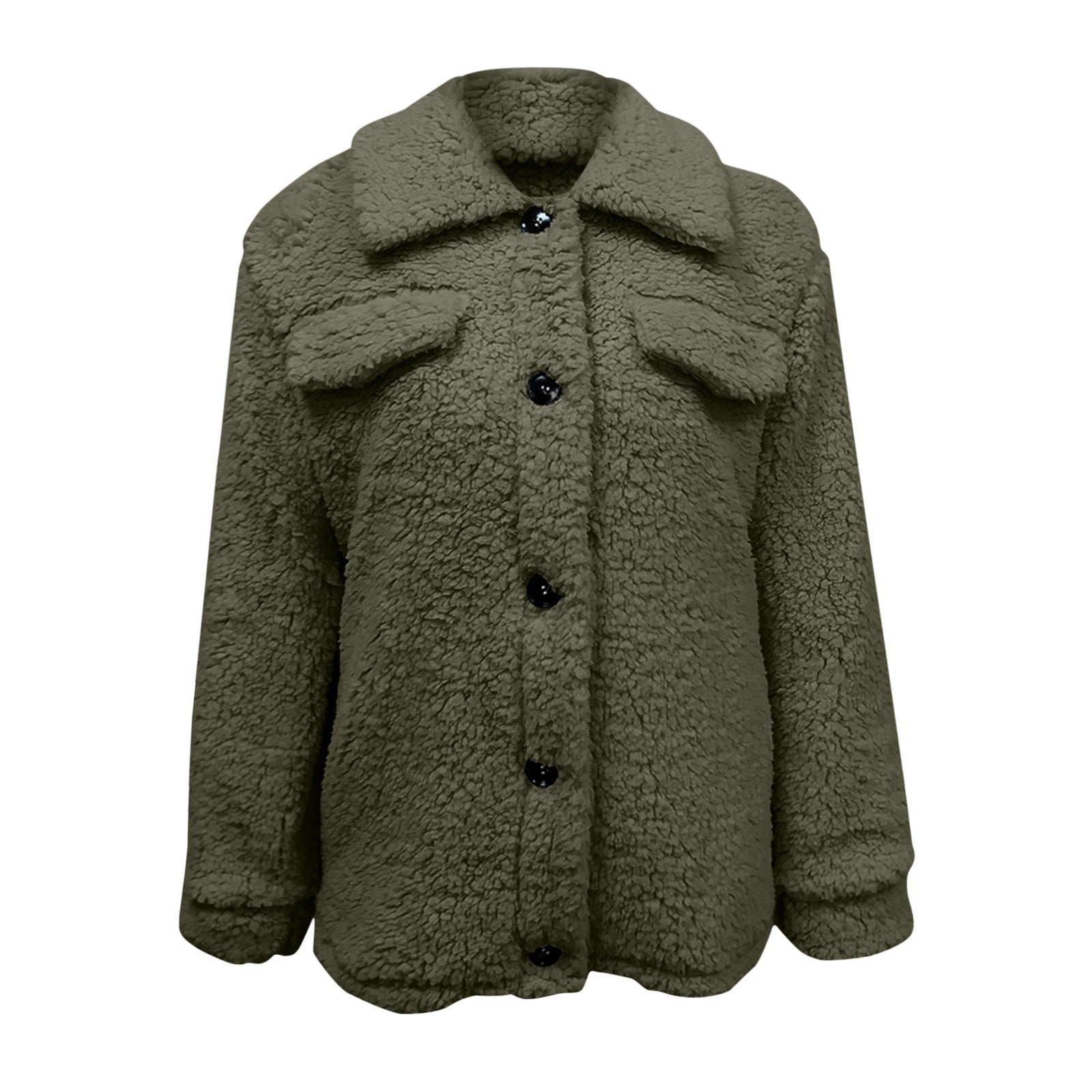 Manteau teddy polaire réversible femme – manteau chaud avec col montant chic