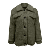 Manteau teddy polaire réversible femme – manteau chaud avec col montant chic