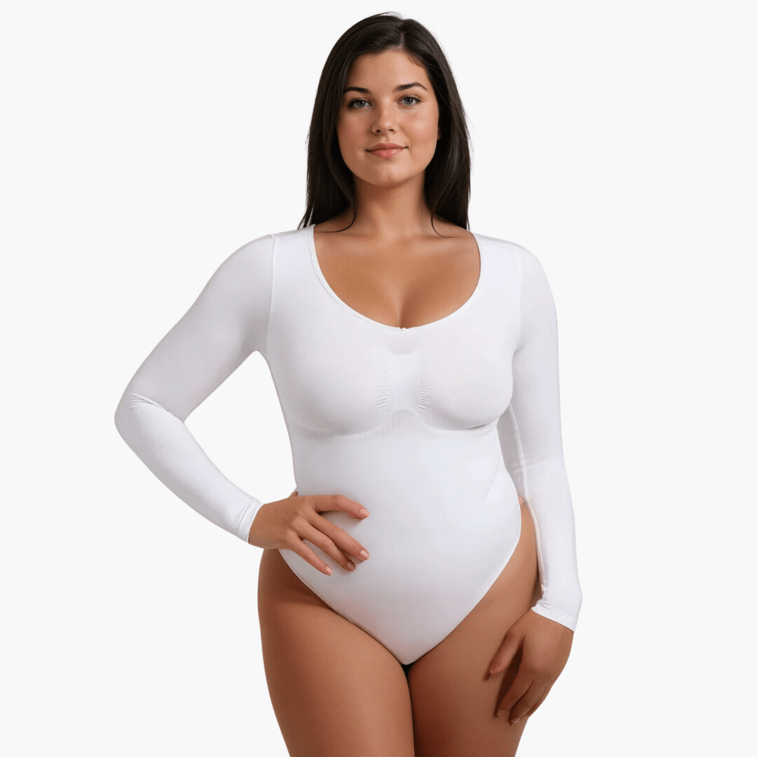 Body gainant manches longues femme – shapewear sculptant invisible & confortable