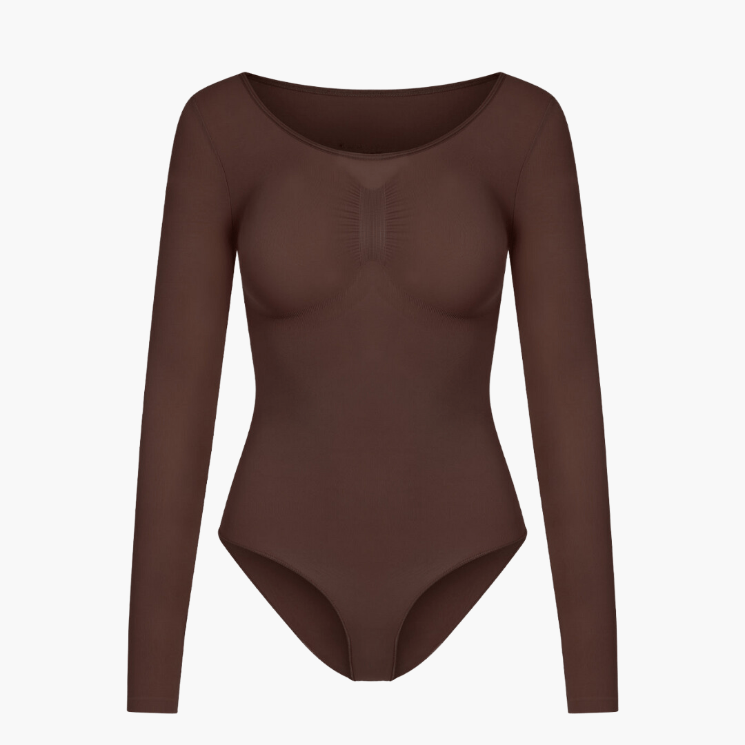 Body gainant manches longues femme – shapewear sculptant invisible & confortable