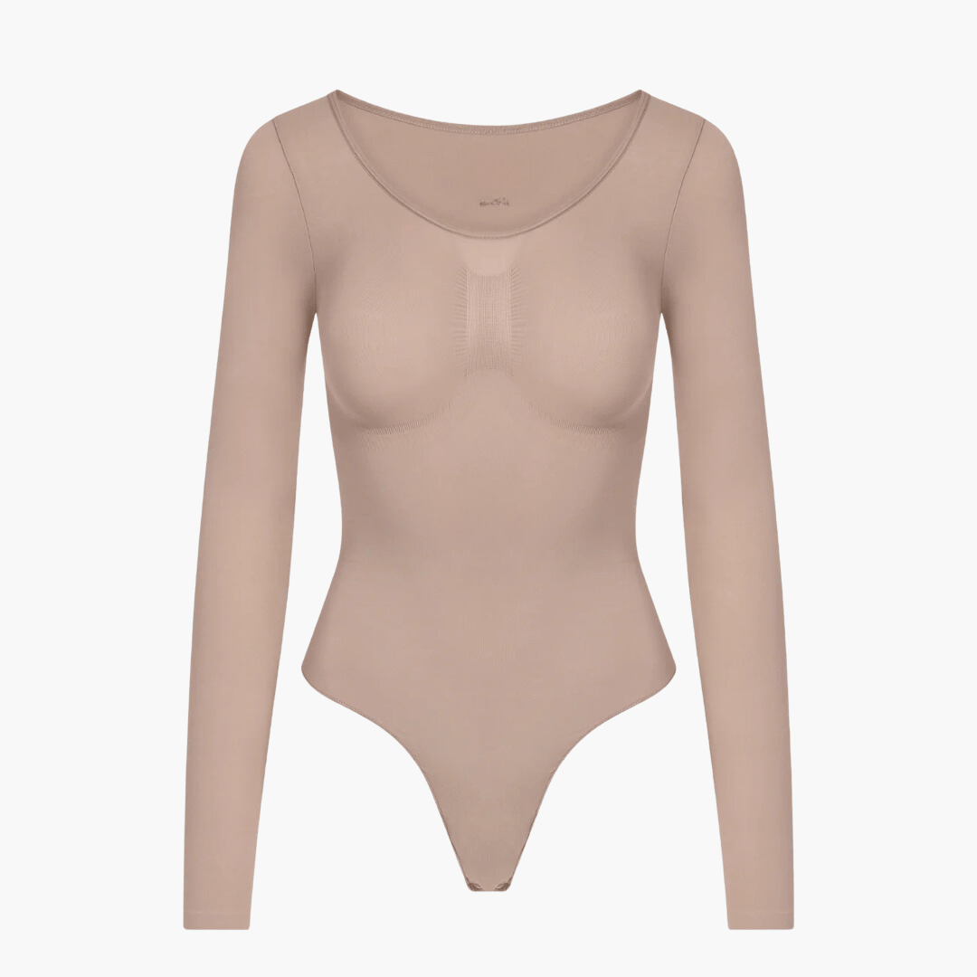 Body gainant string manches longues – shapewear sculptant invisible & élégant