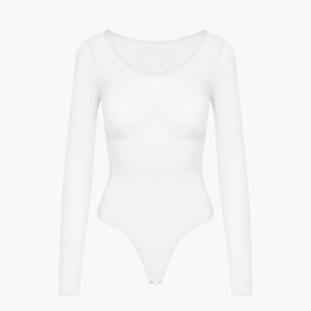Body gainant string manches longues – shapewear sculptant invisible & élégant