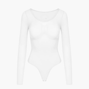 Body gainant string manches longues – shapewear sculptant invisible & élégant