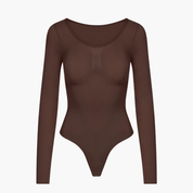 Body gainant string manches longues – shapewear sculptant invisible & élégant