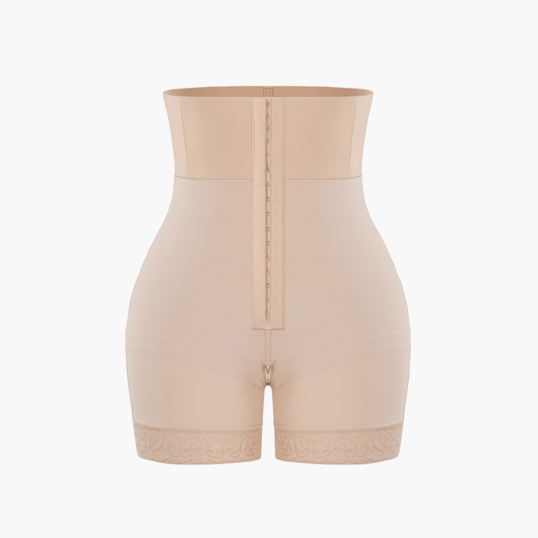 Short gainant taille haute – shapewear réglable avec 3 niveaux de compression