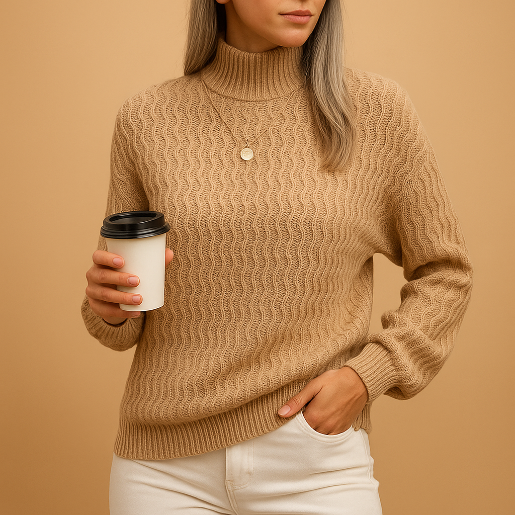 Annelies | Pull Col Roulé Femme – Maille Douce, Design Élégant & Style Polyvalent