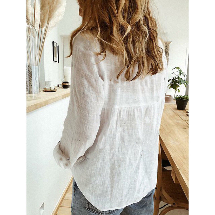 Blouse femme Chloë Vardi Dante – Légère avec boutons et manches mi-longues