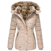 Manteau d’hiver femme — parka chaude avec col et doublure en fausse fourrure