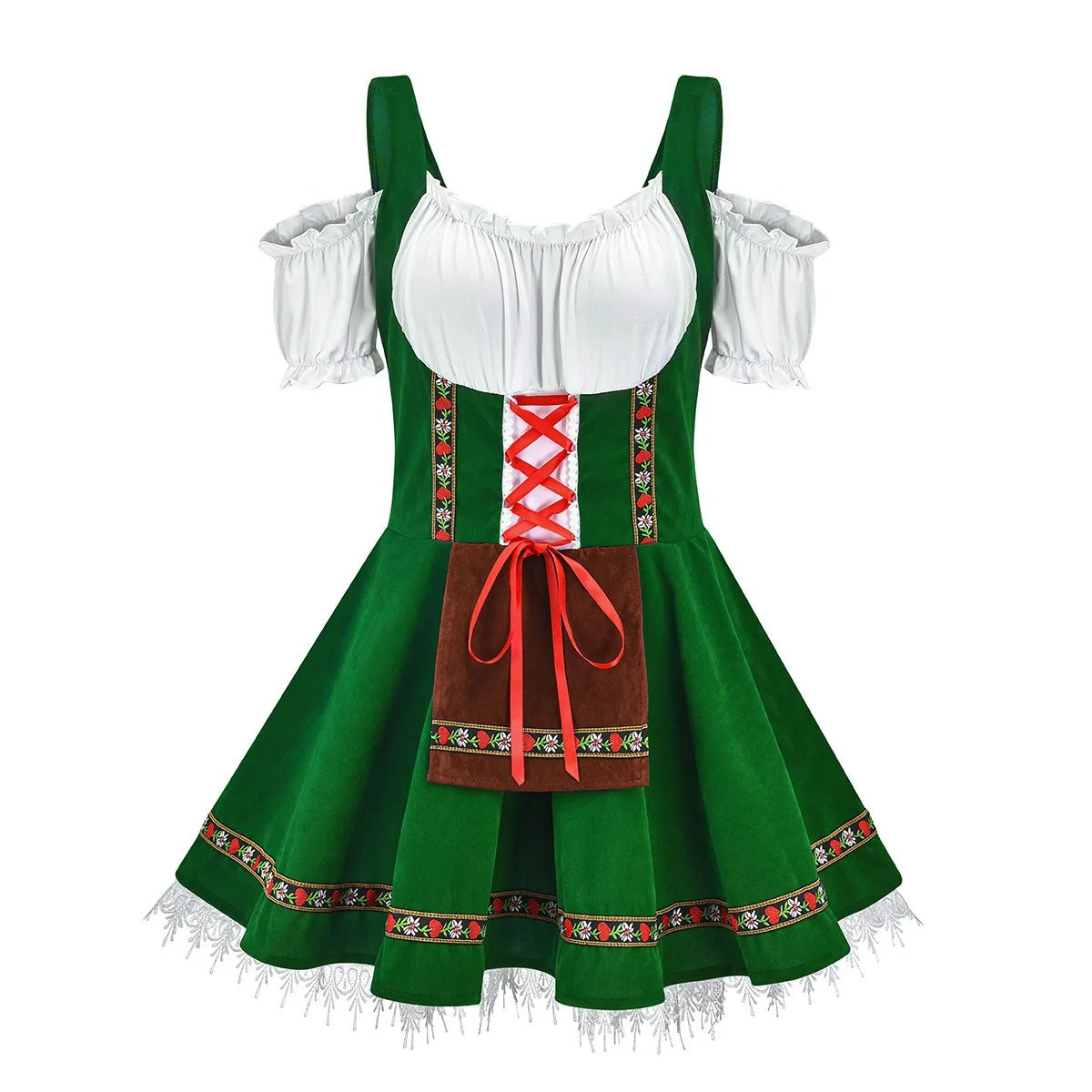 Dirndl Oktoberfest femme Janina – robe bavaroise traditionnelle avec tablier & blouse