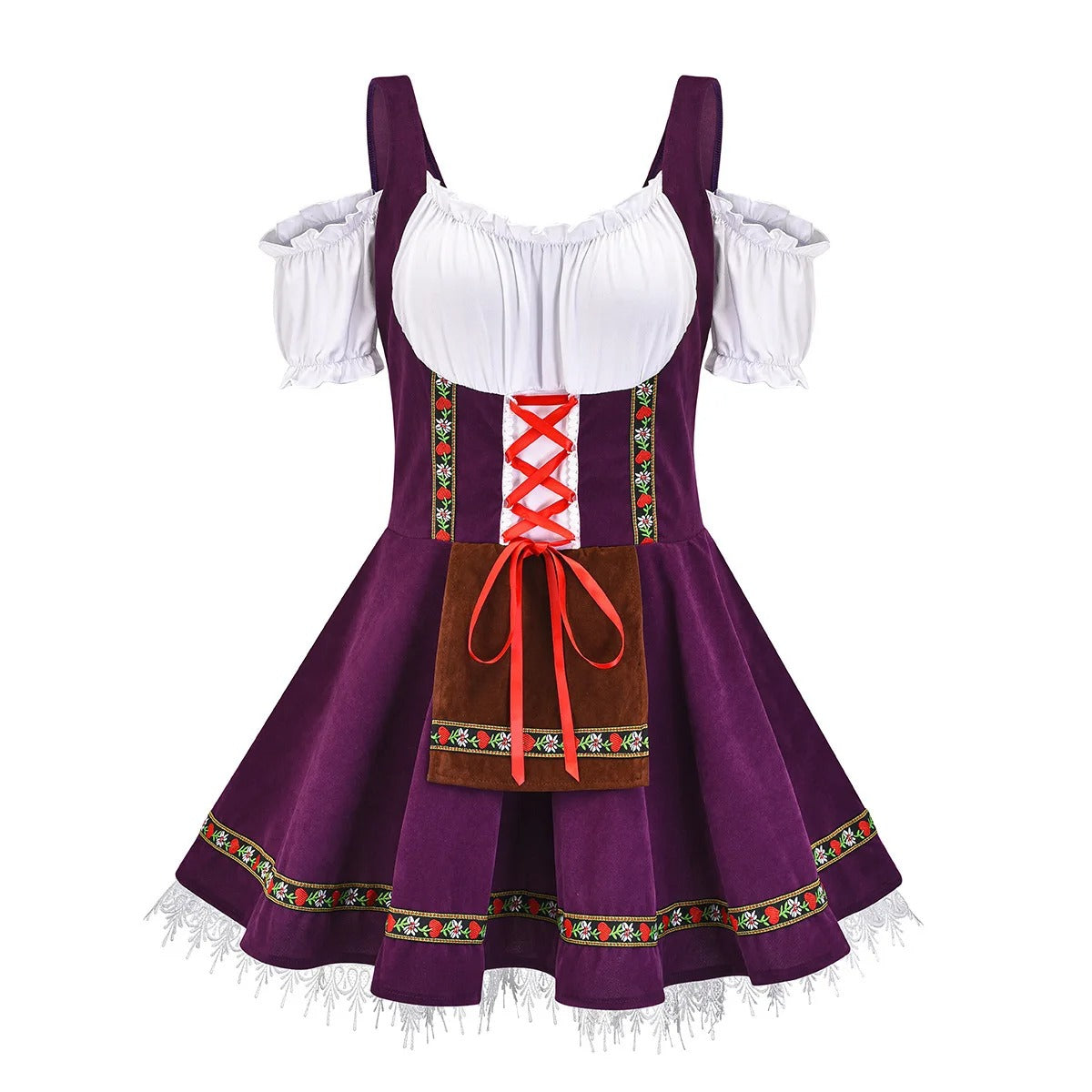 Dirndl Oktoberfest femme Janina – robe bavaroise traditionnelle avec tablier & blouse