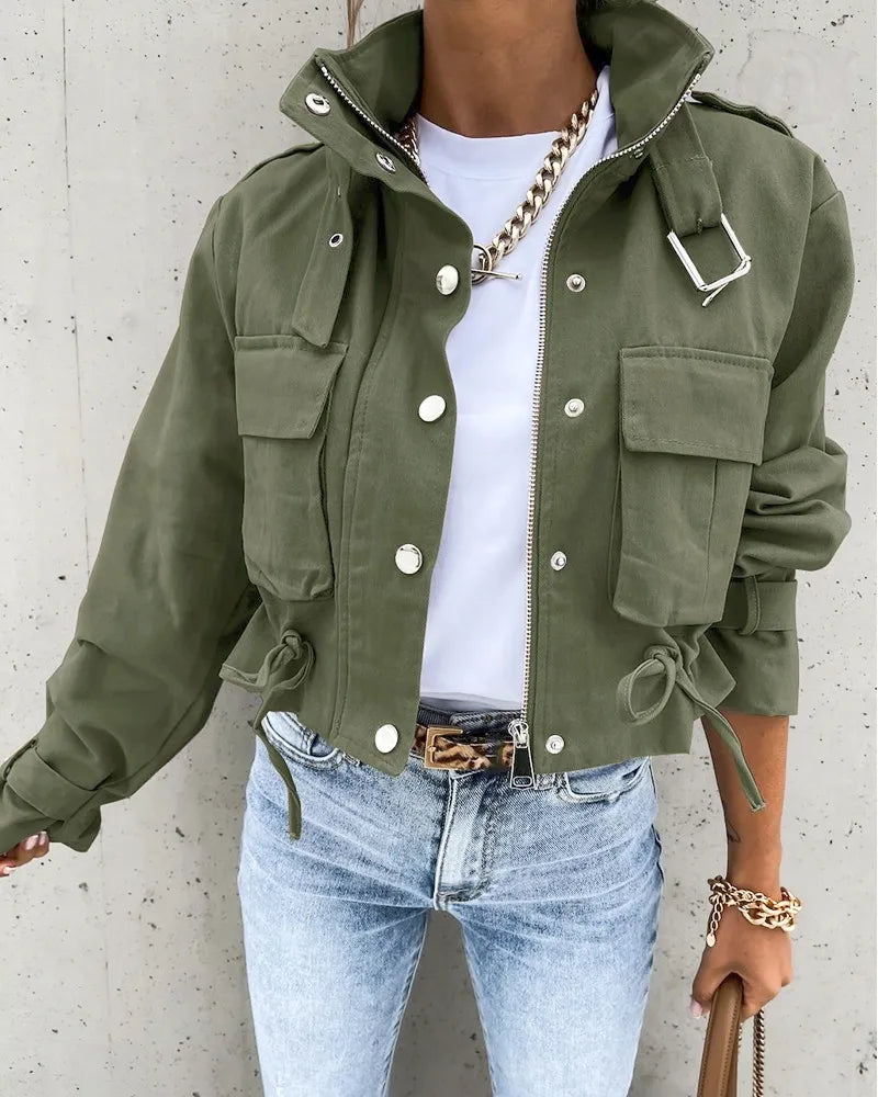 Martje | Blouson bomber femme court – Léger, col montant & style estival