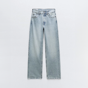 jean femme LIVIA – denim vintage clair à déchirures & coupe droite loose