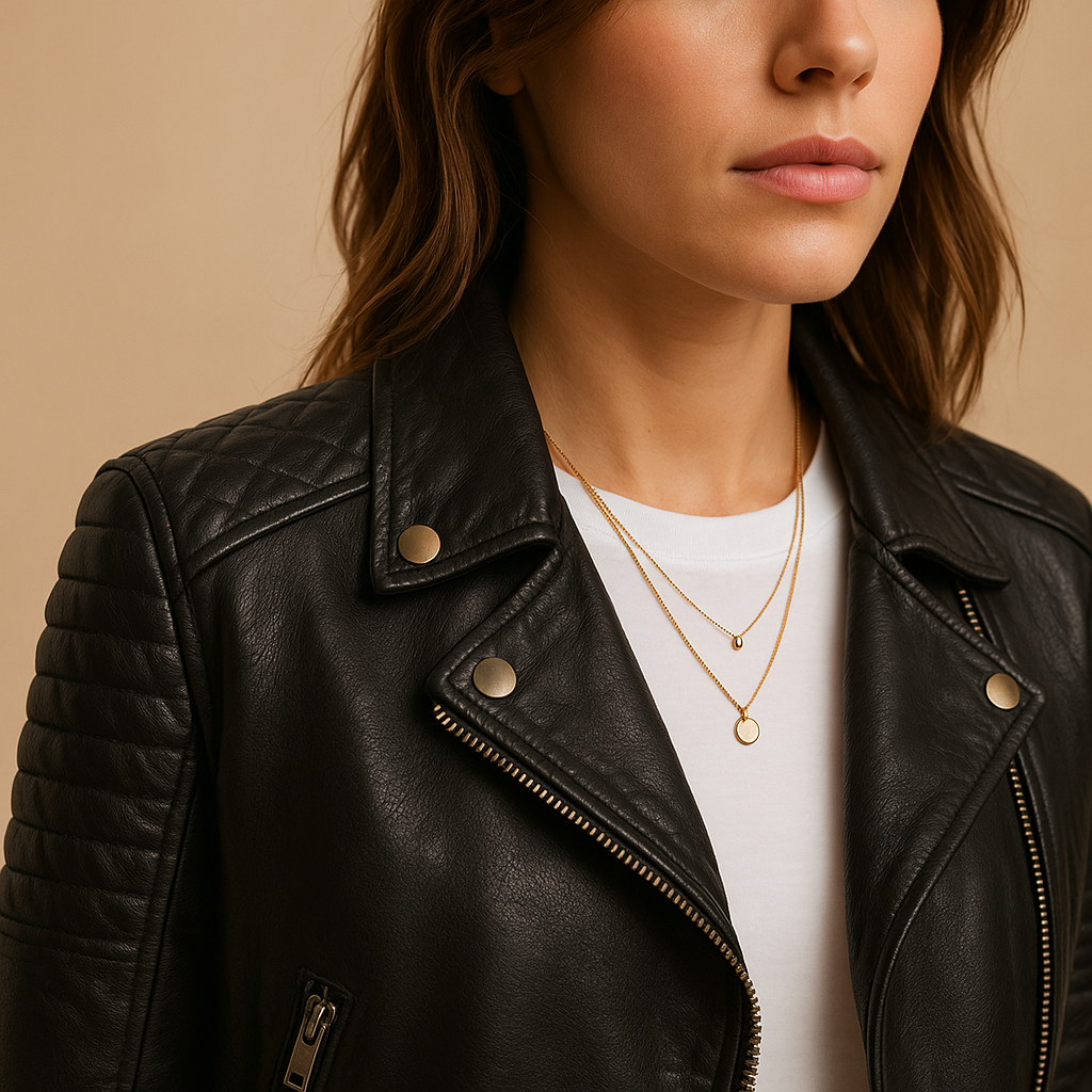 Nadine | Veste Femme en Simili-Cuir Noir – Élégante, Moderne & Polyvalente