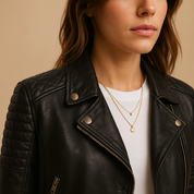Nadine | Veste Femme en Simili-Cuir Noir – Élégante, Moderne & Polyvalente